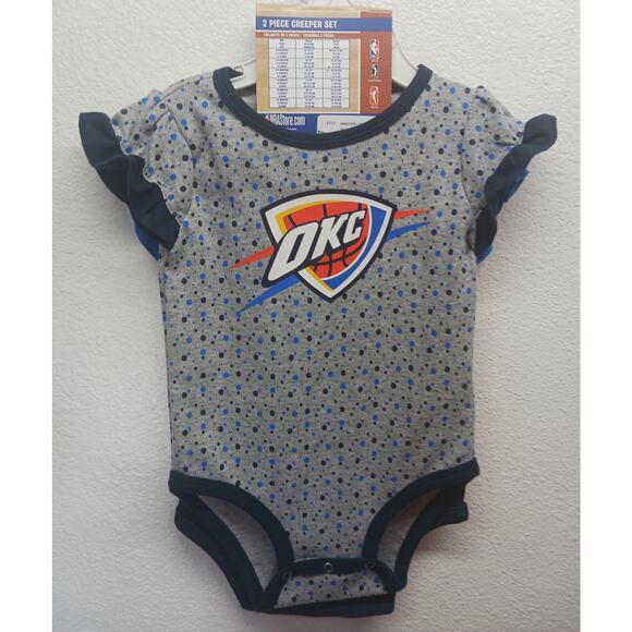 NWT NBA OKC Thunder Creeper Onesies (2 pc set) l Size: 6-9 Month - Picture 1 of 6